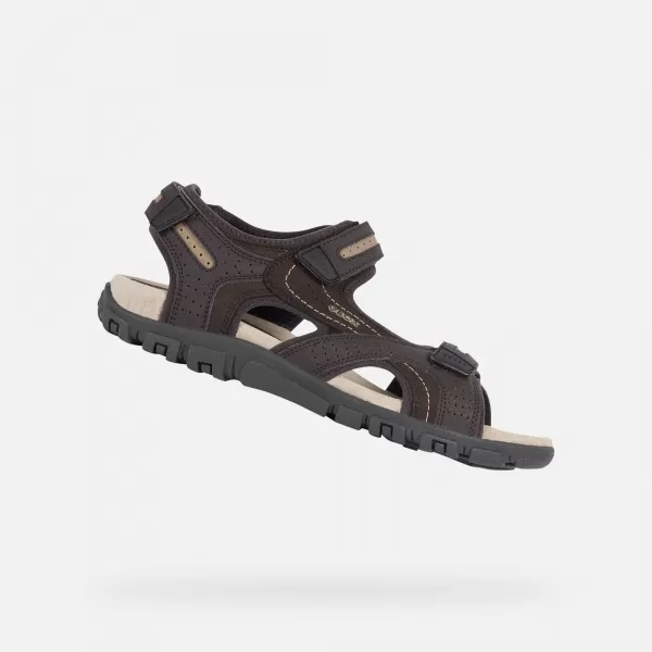  Herrensandalen GEOX UOMO SANDAL STRADA G003039 DUNKELBRAUN 