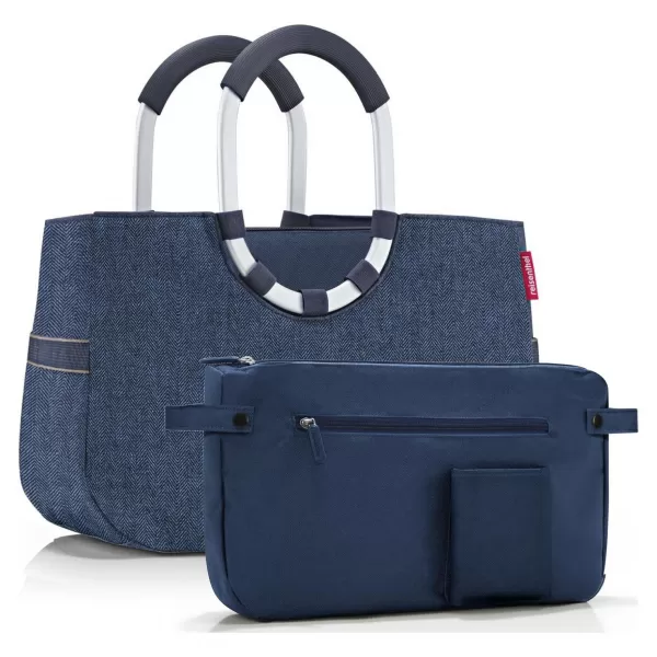  Tasche REISENTHEL Loopshopper M FISCHGRÄTENMUSTER DUNKELBLAU 