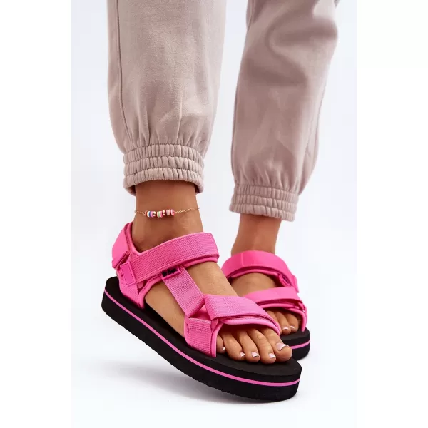  Damensandalen LEE COOPER LCW-23-34-2613 SCHWARZ/FUCHSIA 