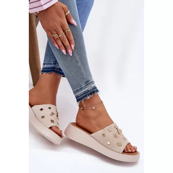  Damenhausschuhe VINCEZA 66741 BEIGE 