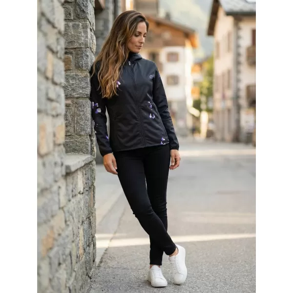  Premium-Softshelljacke für Damen ALTISPORT VOJ/ALW077JACK01 SCHWARZ/LILA 