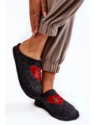 Damenhausschuhe BIG STAR KK276019 SCHWARZ/ROT Big Star Shoes