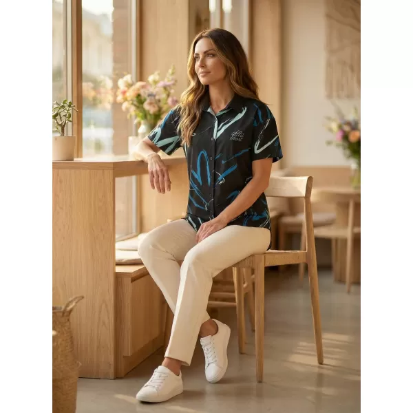  Premium-Shirt für Damen ALTISPORT VOJ/ALW049KOS01 SCHWARZ UND BLAU 