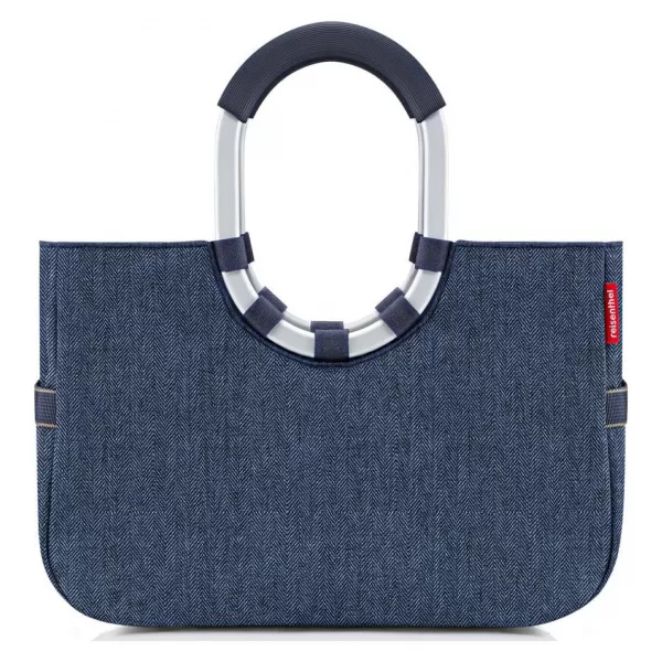  Tasche REISENTHEL Loopshopper M FISCHGRÄTENMUSTER DUNKELBLAU 