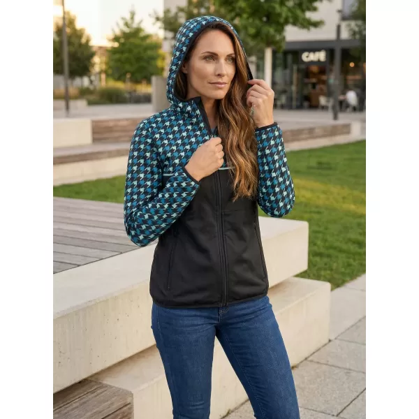  Premium-Softshelljacke für Damen ALTISPORT VOJ/ALW048JACK01 SCHWARZ UND BLAU 