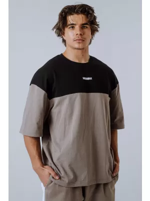 Übergroßes T-Shirt POWER 898 HELLBRAUN Asche Nebbia