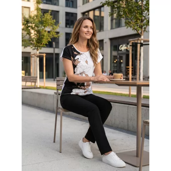  Damen-T-Shirt ALTISPORT HONESTA WEIß/SCHWARZ 