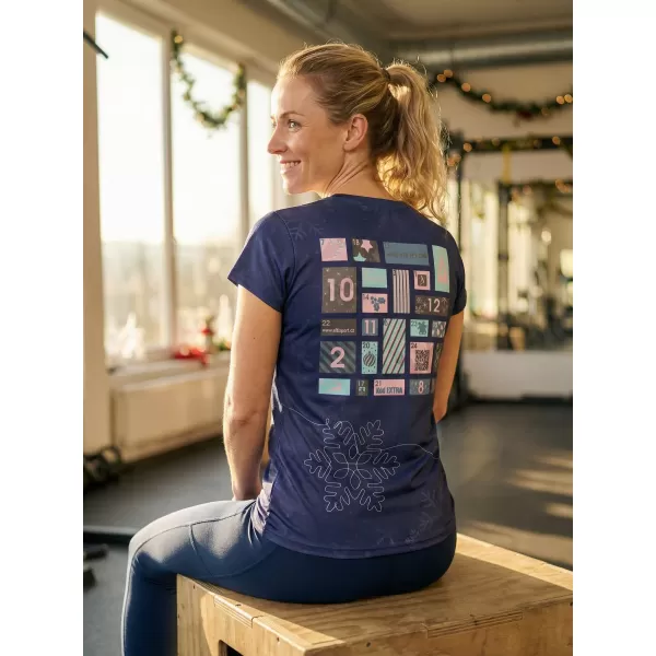  Premium-Weihnachts-T-Shirt für Damen ALTISPORT VOJ/ALWVN8TR06 DUNKELBLAU 
