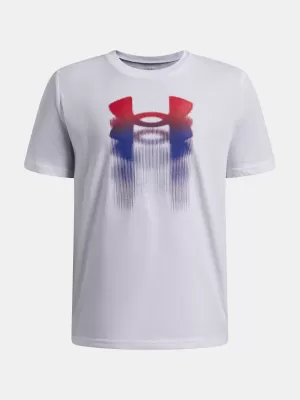 T-Shirt für Jungen UNDER ARMOUR B LOGO BLUR SS 6009280-100 WEIß