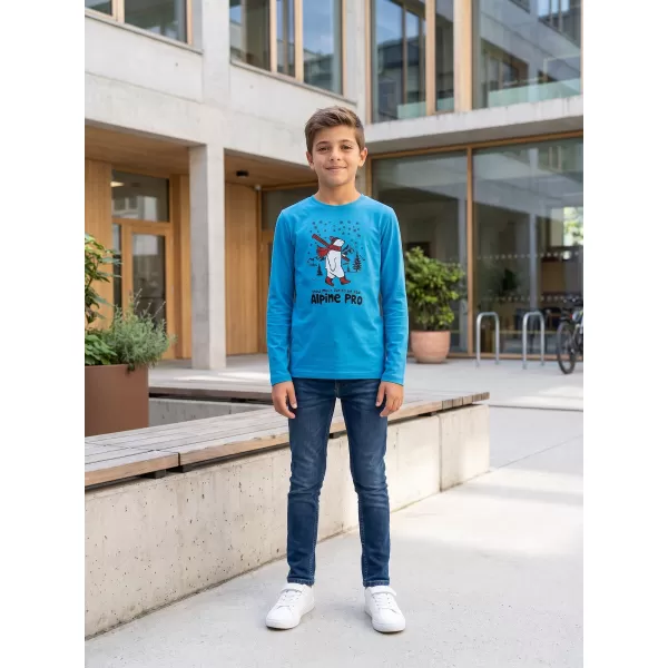  Kinder-T-Shirt ALPINE PRO ECCO 2 NEON-ATOMARBLAUE PA-VARIANTE 