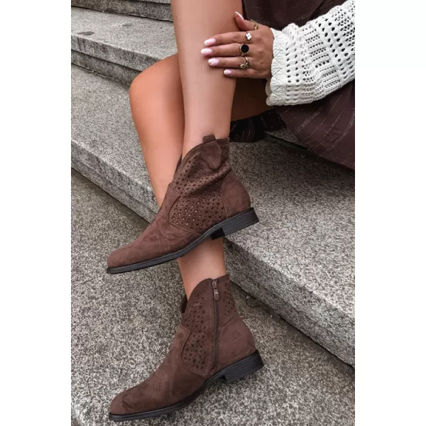  Damen-Stiefeletten S.BARSKI HY62-8151 BRAUN 