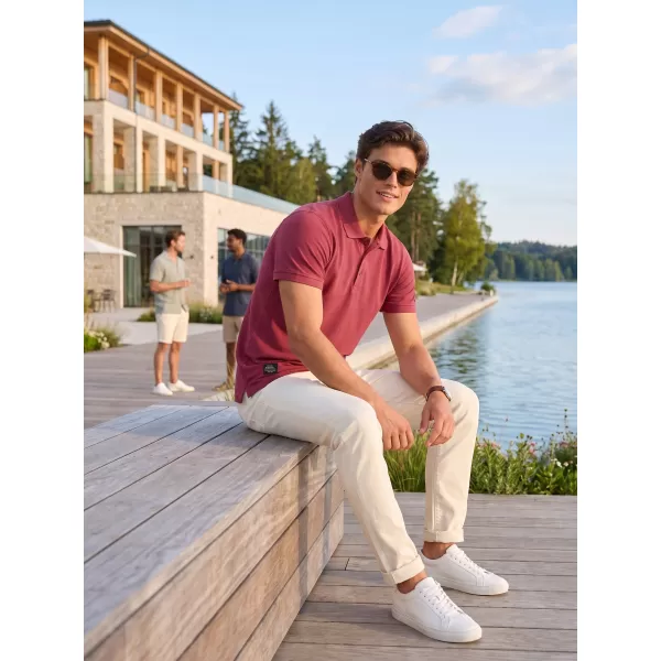  Herren-T-Shirt mit Kragen ALTISPORT NP/ALMST90601 BURGUND 