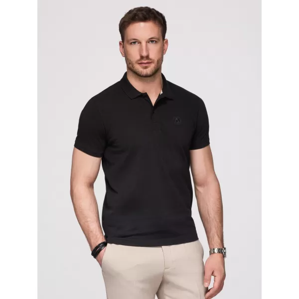  Herren-T-Shirt mit Kragen OMBRE OM-POBS-0171 SCHWARZ/WEIß/BEIGE 