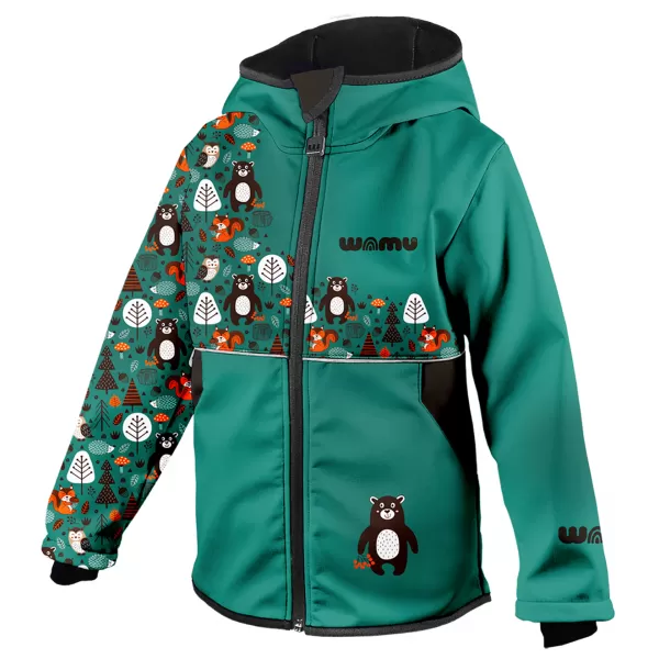  Isolierte Softshelljacke für Kinder WAMU MEDVĚDI TYRKYSOVÁ TÜRKIS 