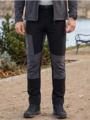 Softshellhose für Herren ALPINE PRO AKAN 3 SCHWARZ