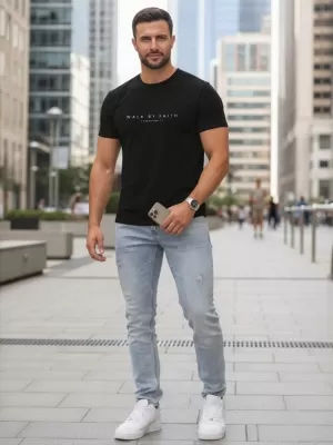 Herren-T-Shirt DSTREET NX5123R-BK SCHWARZ