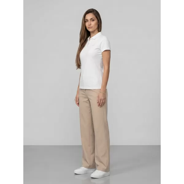  Damen-T-Shirt mit Kragen 4F WMM00TPTSF0768 WEIß 