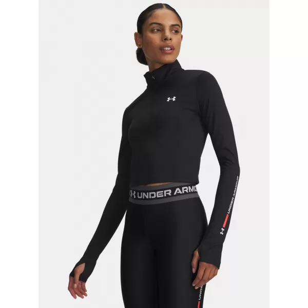  Damen-T-Shirt UNDER ARMOUR TECH BRANDED 1/2 ZIP 6009988-001 SCHWARZ 