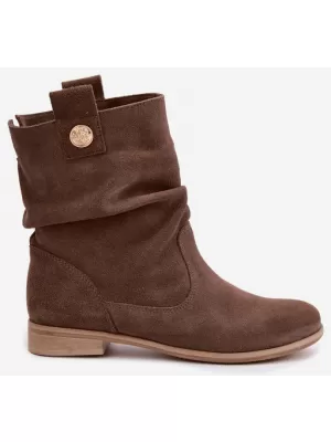 Damen-Stiefeletten ZAZOO 4210 BRAUNES WILDLEDER