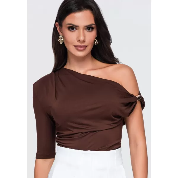  Damen-T-Shirt OMBRE OW-TS-E0075 BRAUN 
