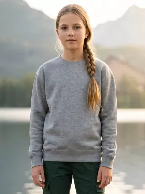 Kinder-Sweatshirt MALFINI CREW 427 DUNKELGRAUE HIGHLIGHTS