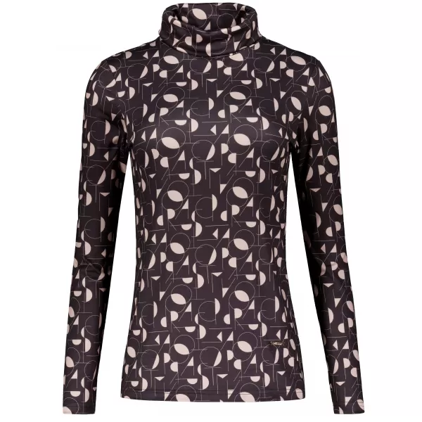  Rollkragenpullover für Damen ALTISPORT ILYSA SCHWARZ/BEIGE 
