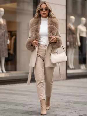 Damenmantel DSTREET TY6078 BEIGE