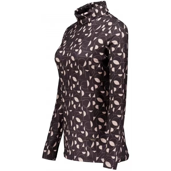  Rollkragenpullover für Damen ALTISPORT ILYSA SCHWARZ/BEIGE 