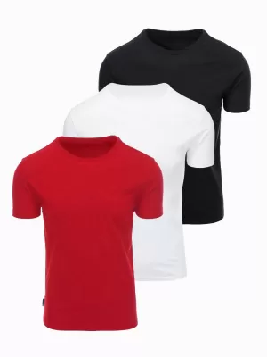 Herren-T-Shirt OMBRE OM-TSBS-0268 SCHWARZ/WEIß/DUNKELROT