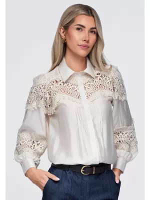 Damenhemd OMBRE OW-SH-E0075 BEIGE