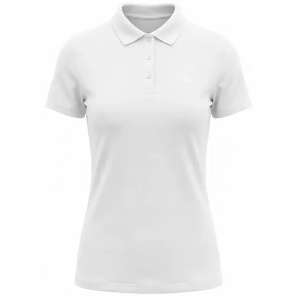  Damen-T-Shirt mit Kragen 4F WMM00TPTSF0768 WEIß 
