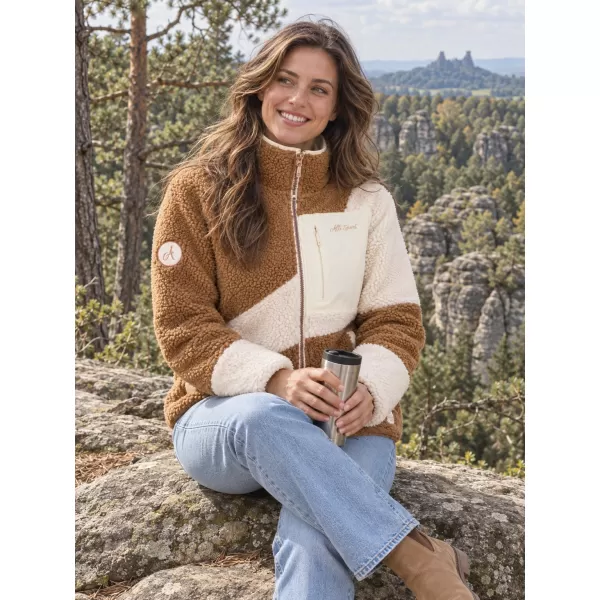  Fleece-Sweatshirt für Damen ALTISPORT IVONA BEIGE 