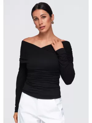 Damenbluse OMBRE OW-TS-E0088 SCHWARZ