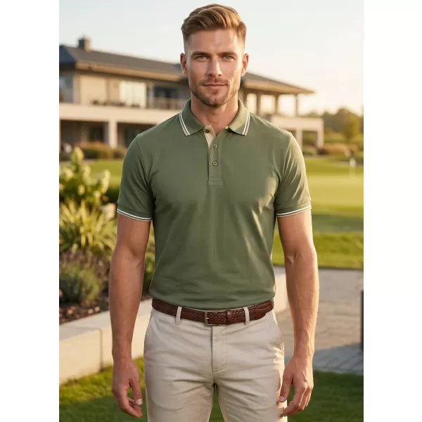  Herren-T-Shirt mit Kragen MALFINI FOCUS 232 KHAKI 