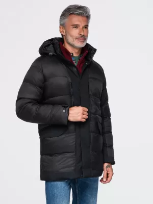 Herren-Winterjacke OMBRE OM-JALJ-0263 SCHWARZ