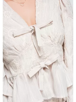Damenbluse OMBRE OW-TS-E0060 BEIGE