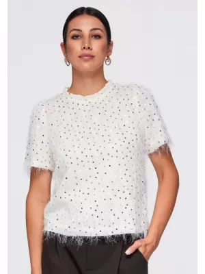 Damenbluse OMBRE OW-TS-E0089 BEIGE