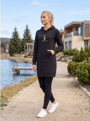 Erweitertes Damen-Sweatshirt ALTISPORT ALW091419 SCHWARZ UND GOLD