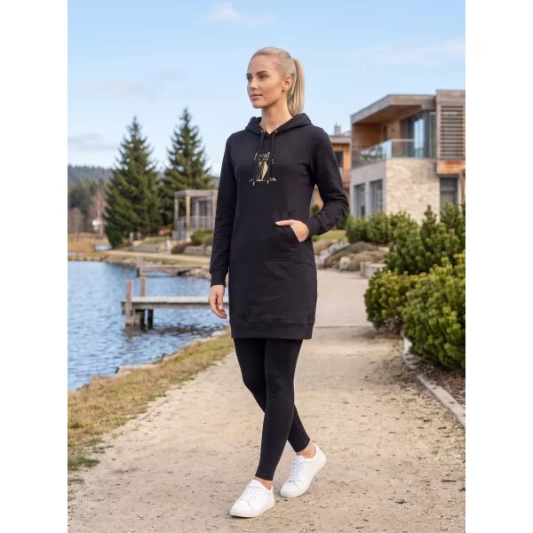  Erweitertes Damen-Sweatshirt ALTISPORT ALW091419 SCHWARZ UND GOLD 