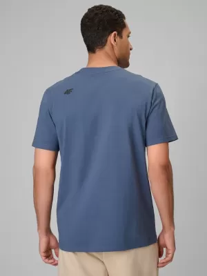 Herren-T-Shirt 4F WAW25TTSHM2401 DENIM