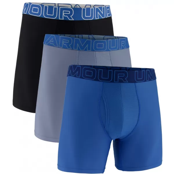  Herren-Boxershorts UNDER ARMOUR UA PERFORMANCE TECH - SOLID 6 -3PK 1383878-448 BLAU 