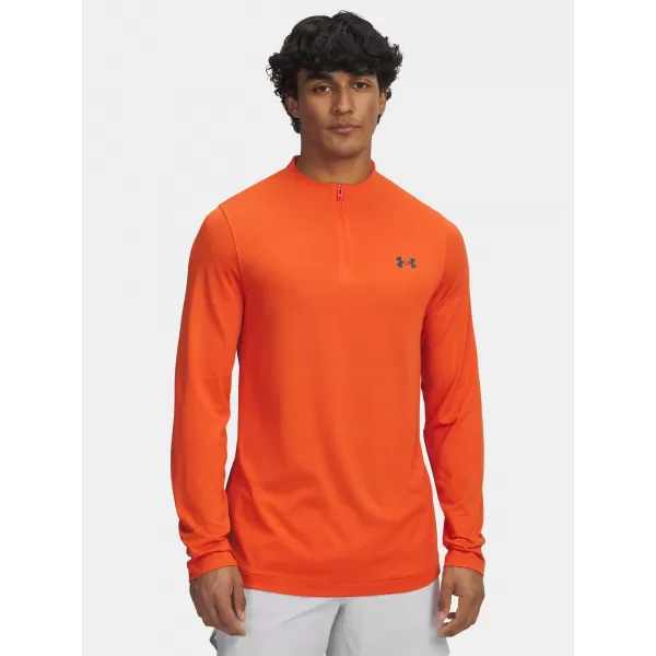  Herren-T-Shirt UNDER ARMOUR VANISH ELITE SEAMLESS 1/4 ZP 1382798-844 ORANGE 