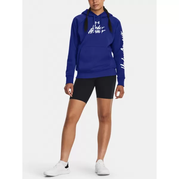  Damen-Sweatshirt UNDER ARMOUR UA RIVAL FLEECE GRAPHIC HDY 1379609-400 BLAU 