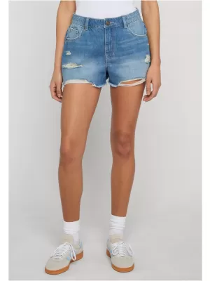 Damen-Shorts URBAN CLASSICS TB8193 HELLBLAU GEWASCHEN