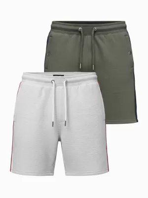 Herren-Shorts OMBRE Z128 GRAUMELANGE/OLIV