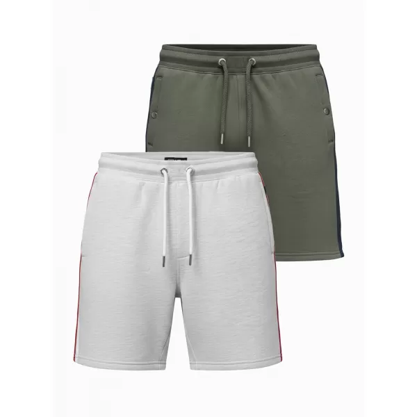  Herren-Shorts OMBRE Z128 GRAUMELANGE/OLIV 