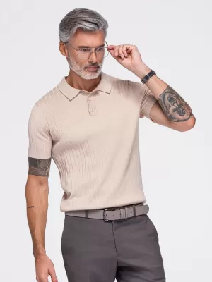 Herren-Poloshirt OMBRE OM-POSS-0180 BEIGE