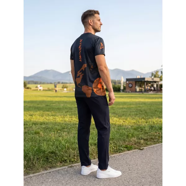  Herren Freizeithemd Premium ALTISPORT VOJ/ALM130TR06 SCHWARZ-ORANGE 