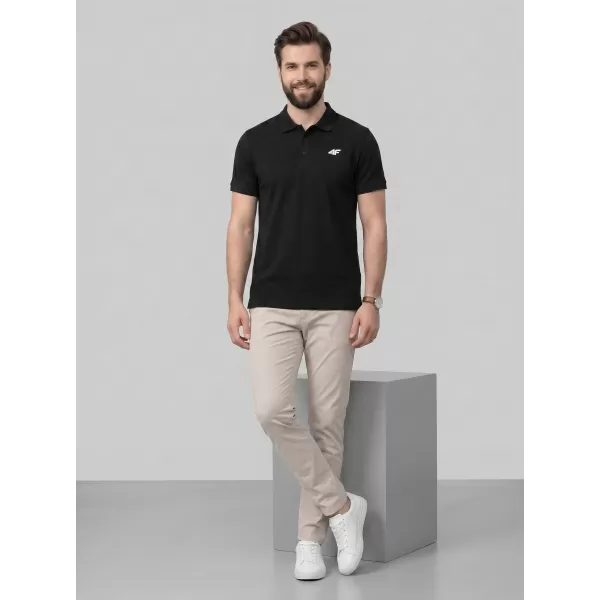  Herren-T-Shirt mit Kragen 4F WMM00TPTSM0771 TIEFSCHWARZ 