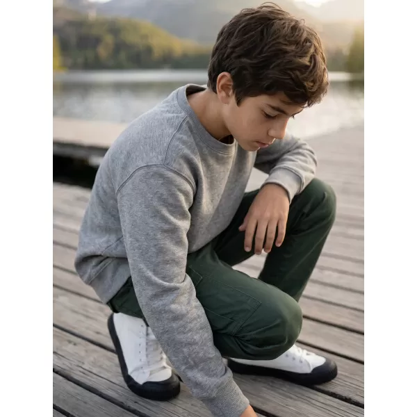  Kinder-Sweatshirt MALFINI CREW 427 DUNKELGRAUE HIGHLIGHTS 